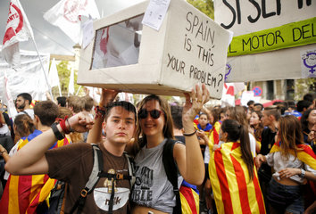 Barcelona  Katalonien  Spanien - Demonstration fuer die Unabhaengigkeit