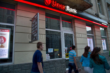 Lemberg  Ukraine  Filiale der ukrainischen Unex Bank