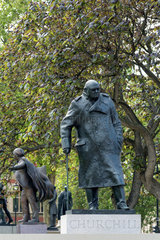London  Grossbritannien  Denkmal von Premierminister Winston Churchill