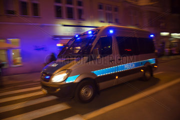 Posen  Polen  motorisierte Polizeistreife bei einem Einsatz waehrend der UEFA Euro 2012