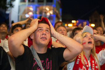 Posen  Polen  Fanmeile am Plac Wolnosci beim Spiel der UEFA Euro 2012 Polen gegen Russland