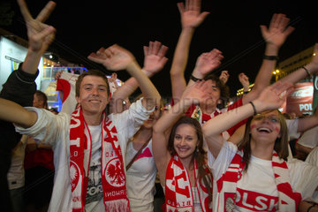 Posen  Polen  Fanmeile am Plac Wolnosci nach dem Spiel der UEFA Euro 2012 Polen gegen Russland