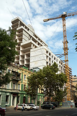 Odessa  Ukraine  Baustelle eines Appartementblocks im Stadtzentrum