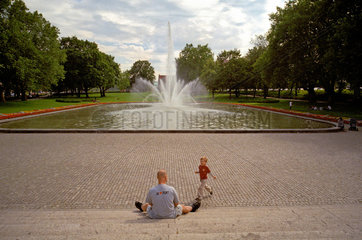 Posen  Polen  Springbrunnen im Park Adam Mickiewicza