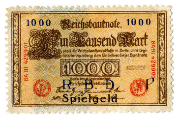 1000 Markschein  Spielgeld  1912