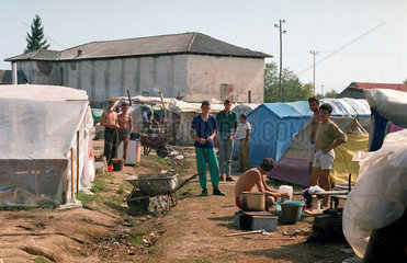Prijedor  Bosnien-Herzegowina  das Gefangenenlager Trnopolje