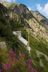 Andermatt  Schweiz  Bau einer Bergstation