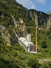Andermatt  Schweiz  Bau einer Bergstation