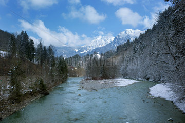 Oberstdorf  Deutschland  Fluss Stillach in den Allgaeuer Alpen