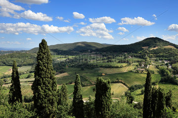 Montepulciano  Italien  Sicht auf die Landschaft der Toskana