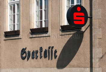 Eberswalde  Deutschland  Sparkassen-Logo und Schriftzug