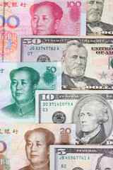 Berlin  Deutschland  US-Dollar und Chinesische Yuan