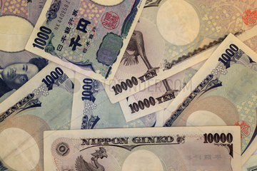Berlin  Deutschland  Yen-Banknoten