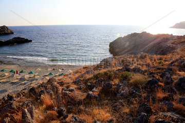 Plakias  Griechenland  Strand von Ammoudi auf der Insel Kreta