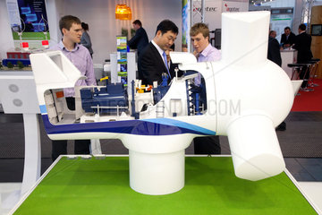 Hannover  Deutschland  Modell einer Windkraftanlage auf der Industriemesse Hannover