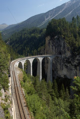 Filisur  Schweiz  Blick auf das Landwasserviadukt