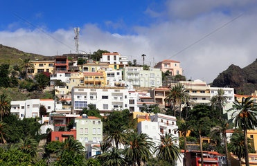 Valle Gran Rey  Spanien  Blick auf den Ortsteil La Calera auf der Insel La Gomera