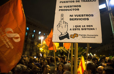 Barcelona  Spanien  Generalstreik in Spanien
