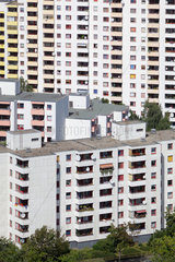 Berlin  Deutschland  Uebersicht der Gropiusstadt vom hoechsten Wohnhochhaus IDEAL