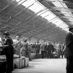 Customs examination at the Ocean Terminal  Southampton Docks  1950.