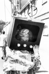 Gertrude Shilling wearing ‘TV hat’  Ascot  June 1983.