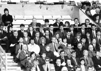 Liverpool players at Tranmere memorial service  April 1989.