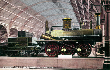 'Derwent' 0-6-0 goods locomotive no 25  Darlington Station  c 1895.