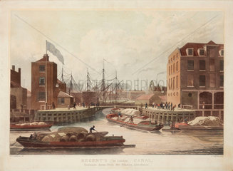 ‘Regent’s (or London) Canal’  London  c 1825.