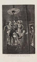 ‘Miners going down a Shaft’  1869.