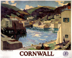 ‘Cornwall - Polperro Harbour’  GWR poster  1923-1947.