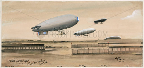 Royal Navy airships  Kingsnorth to Capel le Ferne race  Kent  1917.