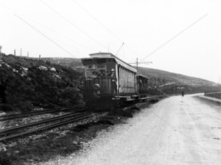 Electric railway on the Isle of Man  c 1900.