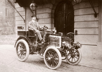 C S Rolls with his 12 hp Panhard motor car  1900.