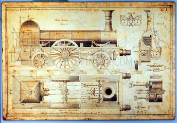 Stephenson’s ‘Long Boiler’ locomotive  1841.
