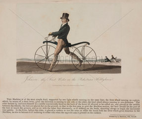‘Johnson  the First Rider on the Pedestrian Hobbyhorse’  1819.