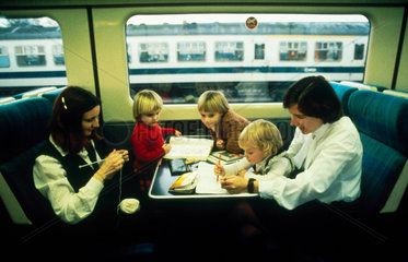 Passengers on an HST  c 1980s.