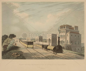 ‘View of the Manchester & Liverpool Railway  taken at Newton’  1825.
