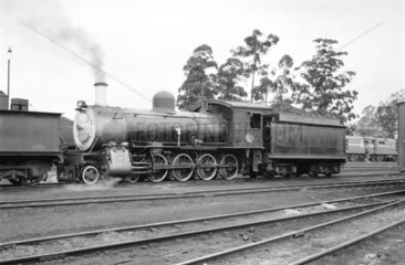 A class 8D locomotive at Mason's Mill  South Africa  1968.