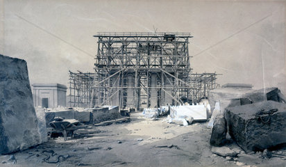 Construction of the Euston Arch  London  January 1838.