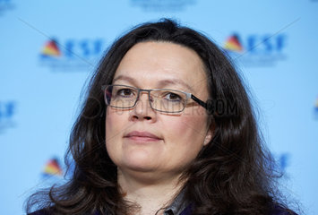 Berlin  Deutschland  Andrea Nahles  SPD  Bundesarbeitsministerin