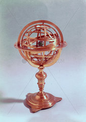 Brass armillary sphere made by Adam Heroldt of Rome in 1648.
