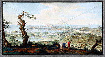 A view from the Convent of the Camaldoli  near Naples  Kingdom of Naples  c 1760.