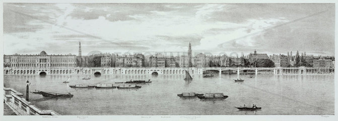 View from Somerset House to Temple  London  1825.