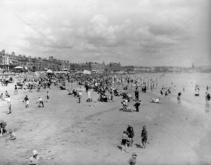 Holiday makers at Weymouth in Dorset  Augus