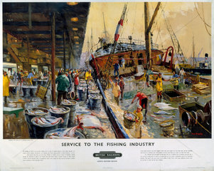 'Service to the Fishing Industry'  BR poster  c 1960.