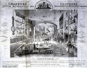 Trade advertisement for the Chadburn Brothers of Sheffield  1851.