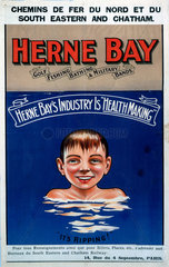 'Herne Bay  it's Ripping!'  SE & CR poster  c 1920s.