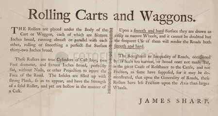 ‘Rolling Carts and Waggons’  1772-1869.