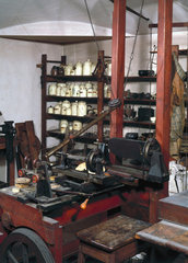 A view of James Watt's workshop  early 19th century.