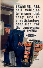 'Examine all Rail Vehicles'  BR poster  c 1950.